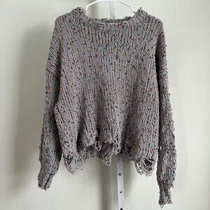 Frayed Confetti Crop Sweater (L)